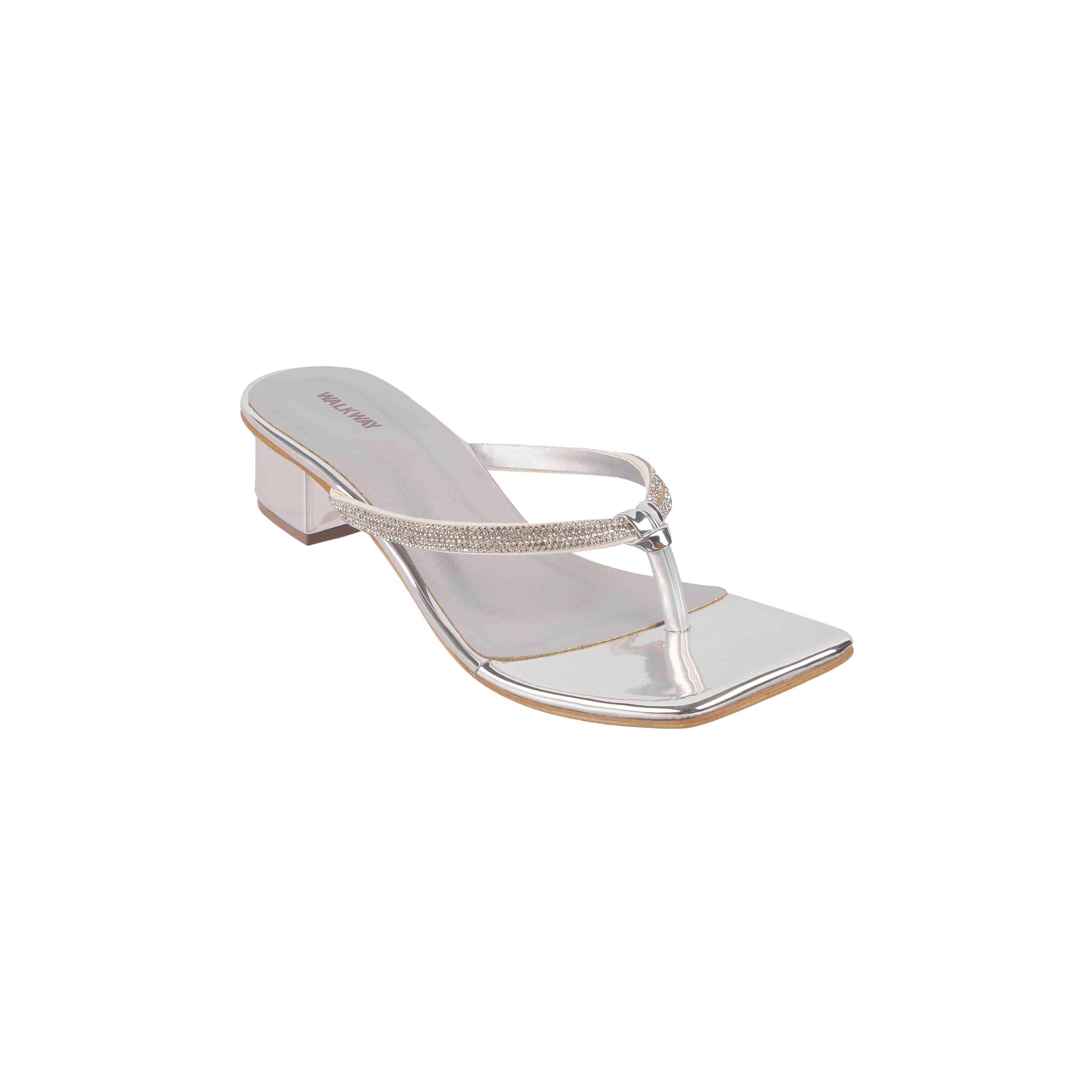 Step into elegance with these stunning Women's Party Slippers. Featuring a faux leather construction with shimmering embellishments, these slippers add a touch of glamour to any occasion. The-image-16