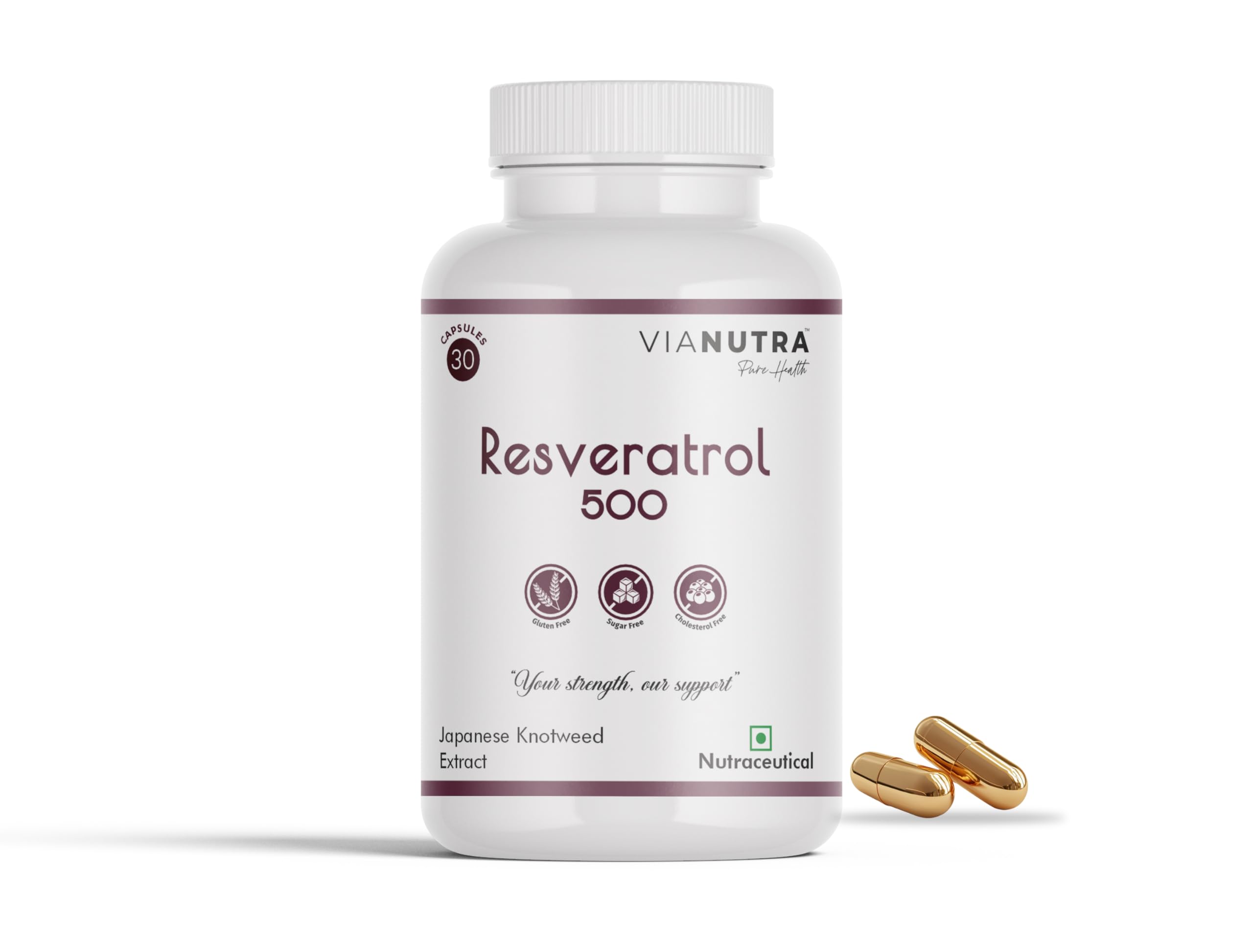 ViaNutra - Pure Health Resveratrol 500, 500mg Japanese Knotweed Extract, Antioxidant Capsules for Heart Health, Fertility, Anti-Ageing-image-23