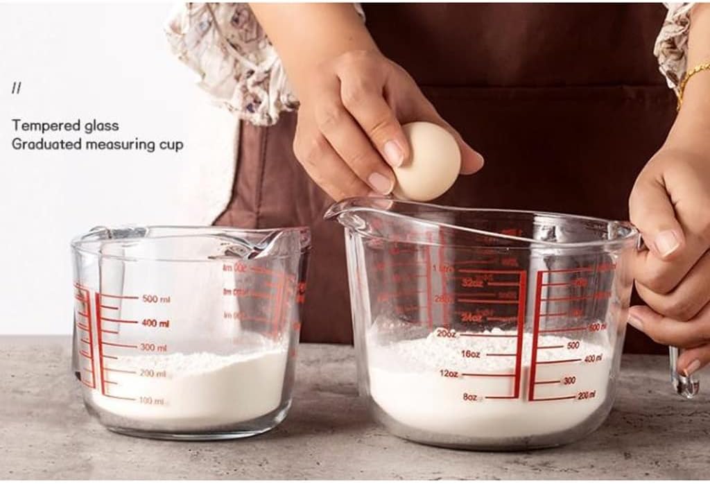 Measuring Cup With Scale Glass High Temperature Resistant Household Kitchen Baking Flour Beaten Egg Milk Ml Measuring Cup (Size : 1000ml)