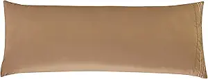 Elegant Comfort Luxury Ultra-Soft 1-Piece Body Pillowcase - 1500 Premium Hotel Quality Microfiber Double Brushed - Wrinkle Resistant, Body Pillowcase Size, Taupe