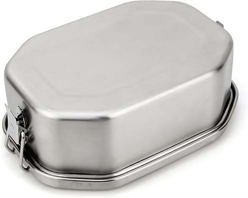 Miniatura 4 de Contenedor de almuerzo de acero inoxidable, caja Bento de metal con tapa a prueba de fugas, recipiente de alimentos de acero inoxidable con cuchara