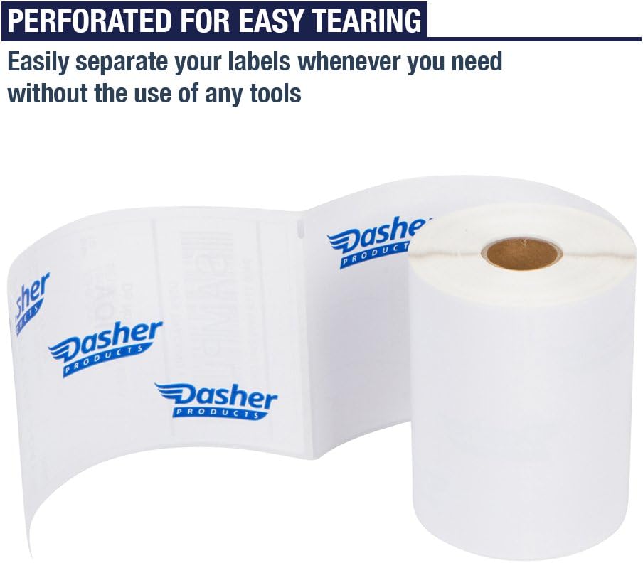 Dasher Products Shipping Labels Compatible with Dymo LabelWriter 4XL 1744907 4x6 Thermal Postage Labels, Water & Grease Resistant, Ultra Strong Adhesive, Perforated, BPA Free, 220 Labels/Roll (4 Pack) : Industrial & Scientific