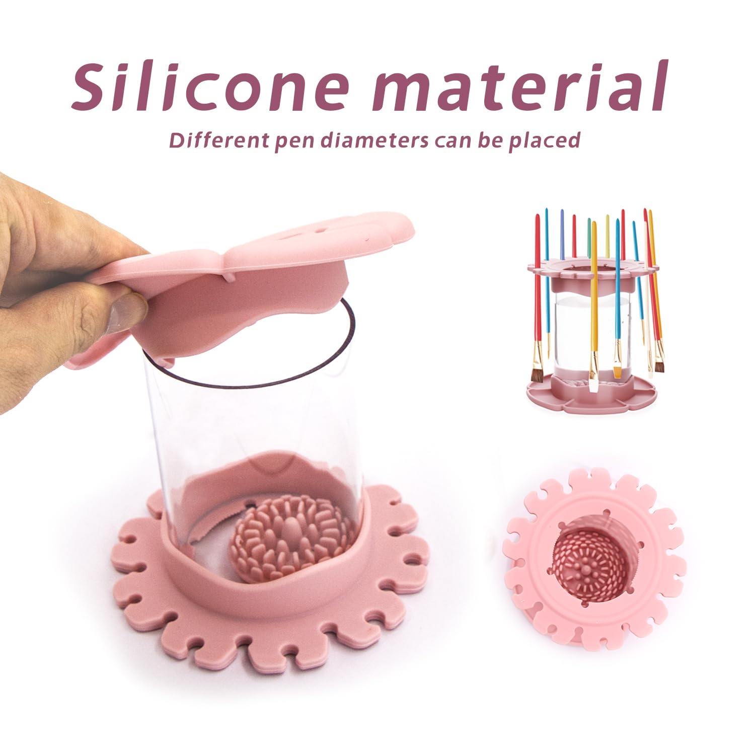 Nettoyeur 3 En 1 Pour Pinceaux Xiruiubao - Pliable, Palette Intégrée - Idéal Aquarelle Et Acrylique
