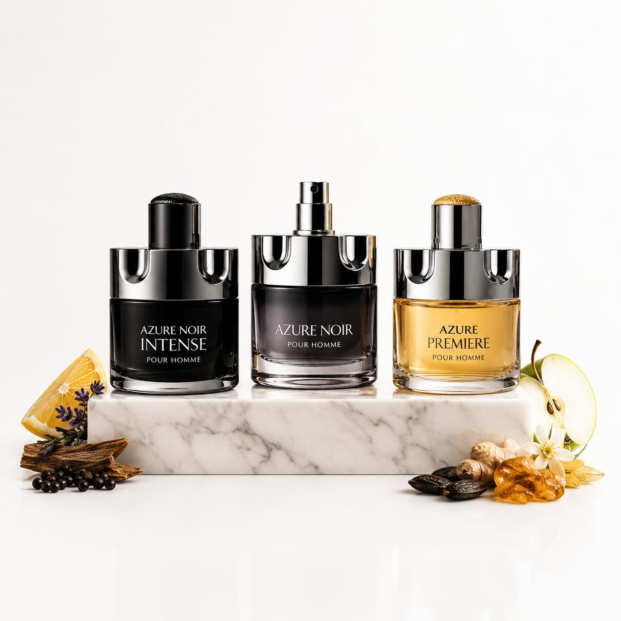 EZ Azure Collection | Men's Eau de Parfum Fragrance Trio | Noir Intense, Noir & Premiere