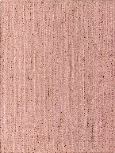 Image of Unique Loom Braided Jute Collection Area Rug - Dhaka (9' x 12' 2 inch Rectangle, Light Pink)
