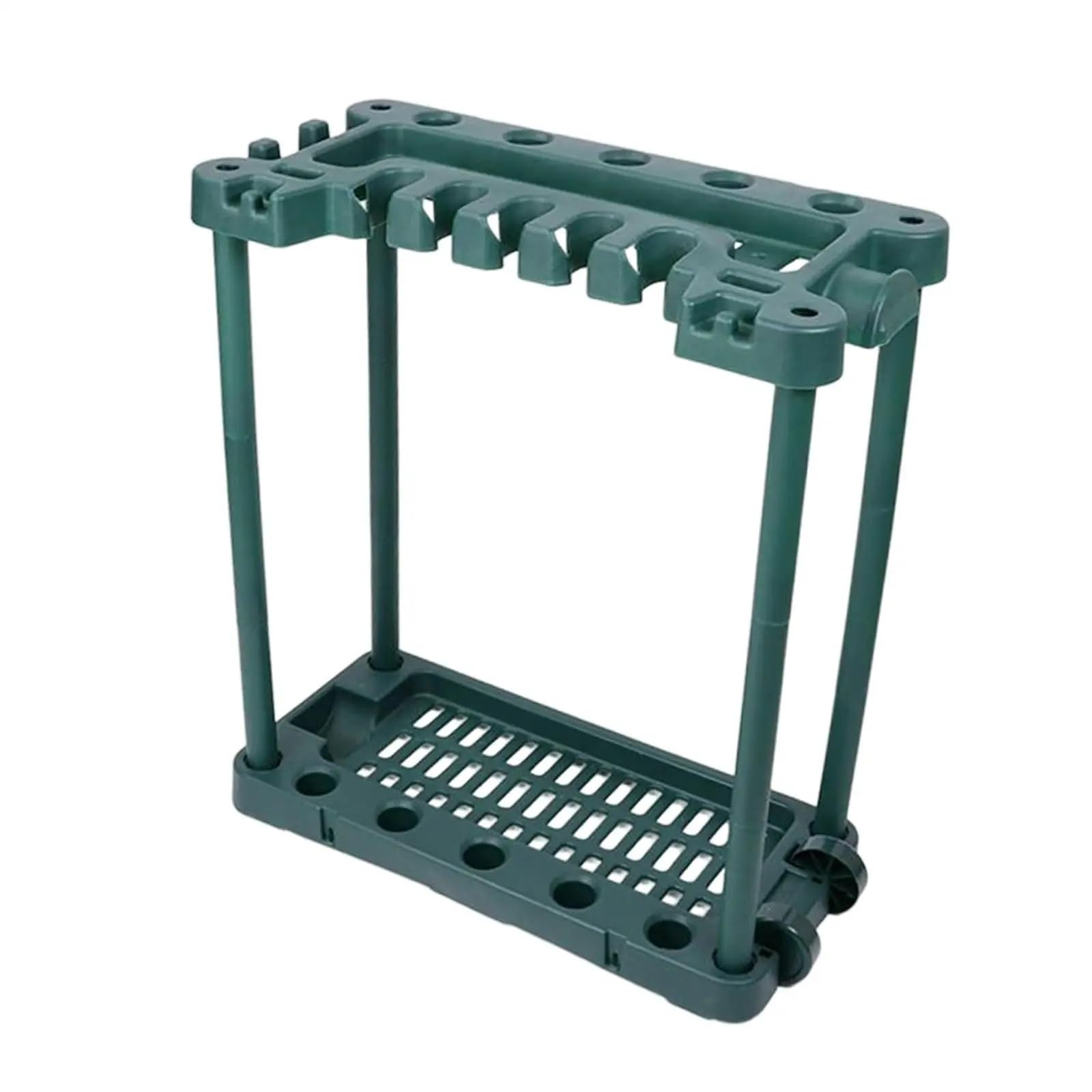 Gartengeräte Aufbewahrung Organizer for Gartengeräte, Rechen, Schaufeln, Gestell mit Rolle, Allzweckgestell, Mopp- und Besenhalter for Schuppen, Innen- Außenbereich, Waschküche, Garage