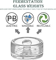 Vista 3 de Pesas de vidrio de fermentación con mango de fácil agarre para frascos Mason, sin plomo, lavables (2 piezas)