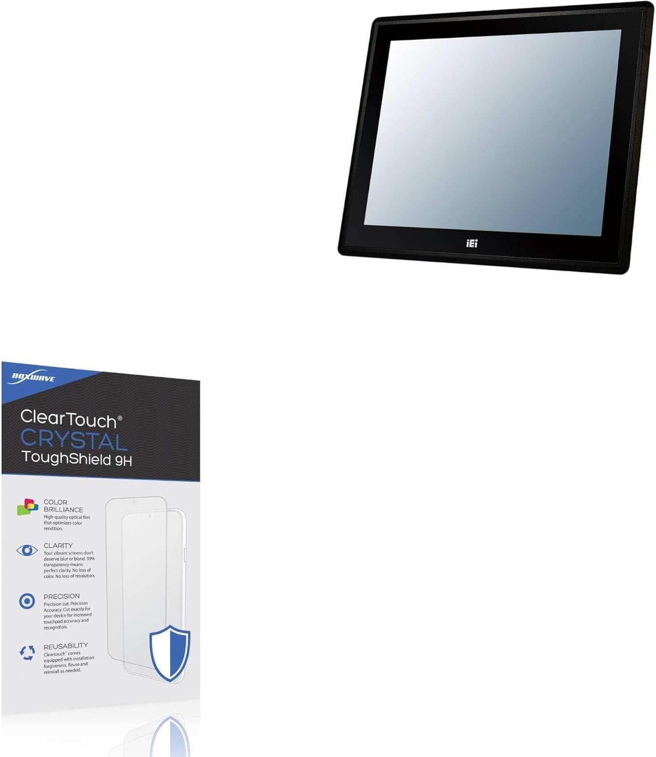 BoxWave Screen Protector Compatible With BSI Computer PPC-F17B-BT - ClearTouch Crystal ToughShield 9H (2-Pack), Clear 9H Tough Flexible Film Screen Protector