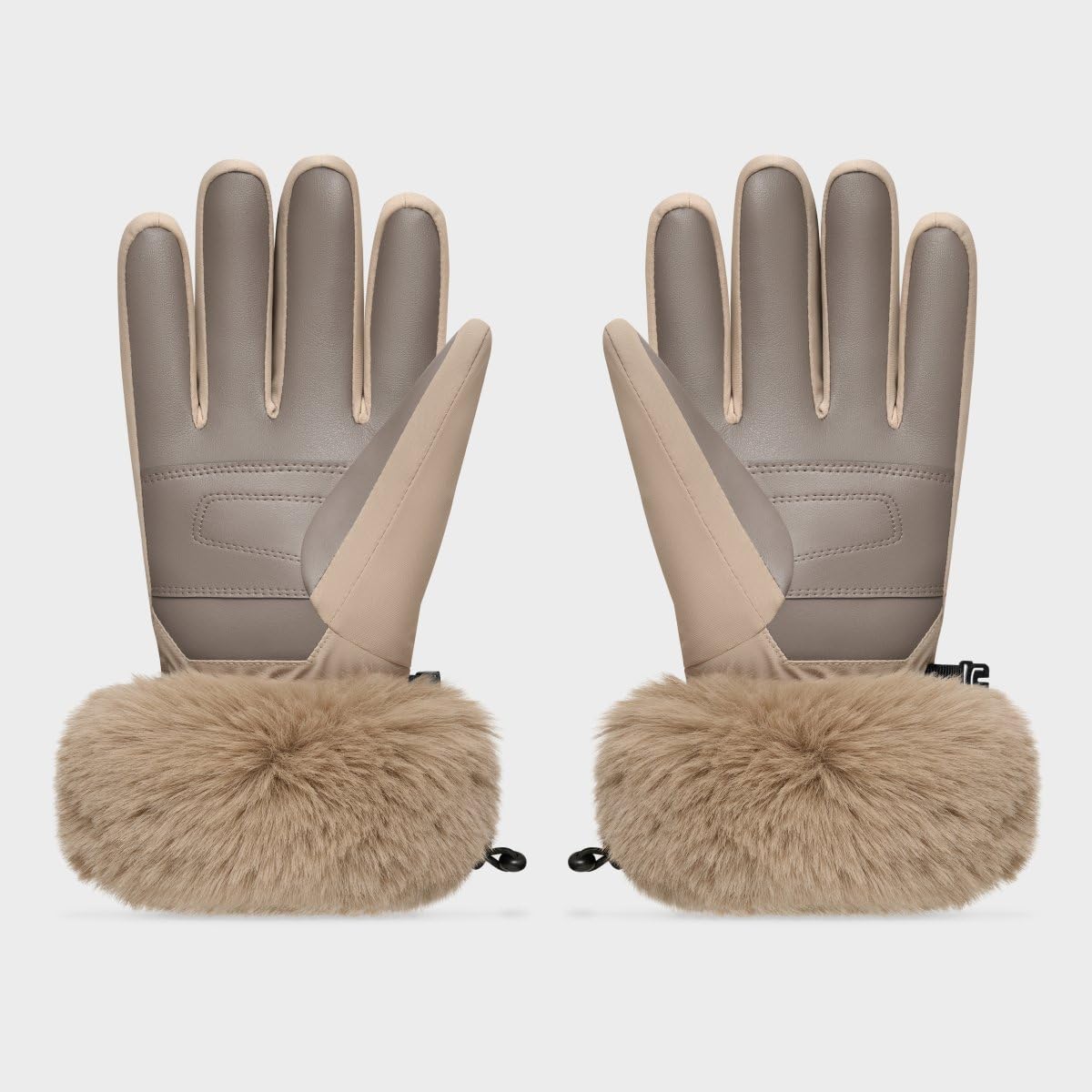 SIROKO Guantes Retro Pelo esquí Langlauf Camel Beige