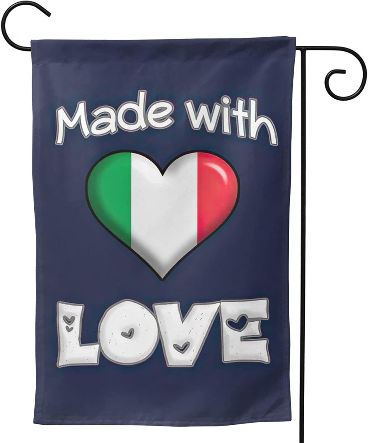 Flag of Italy Made with Love Garden Flag Indoor Outside