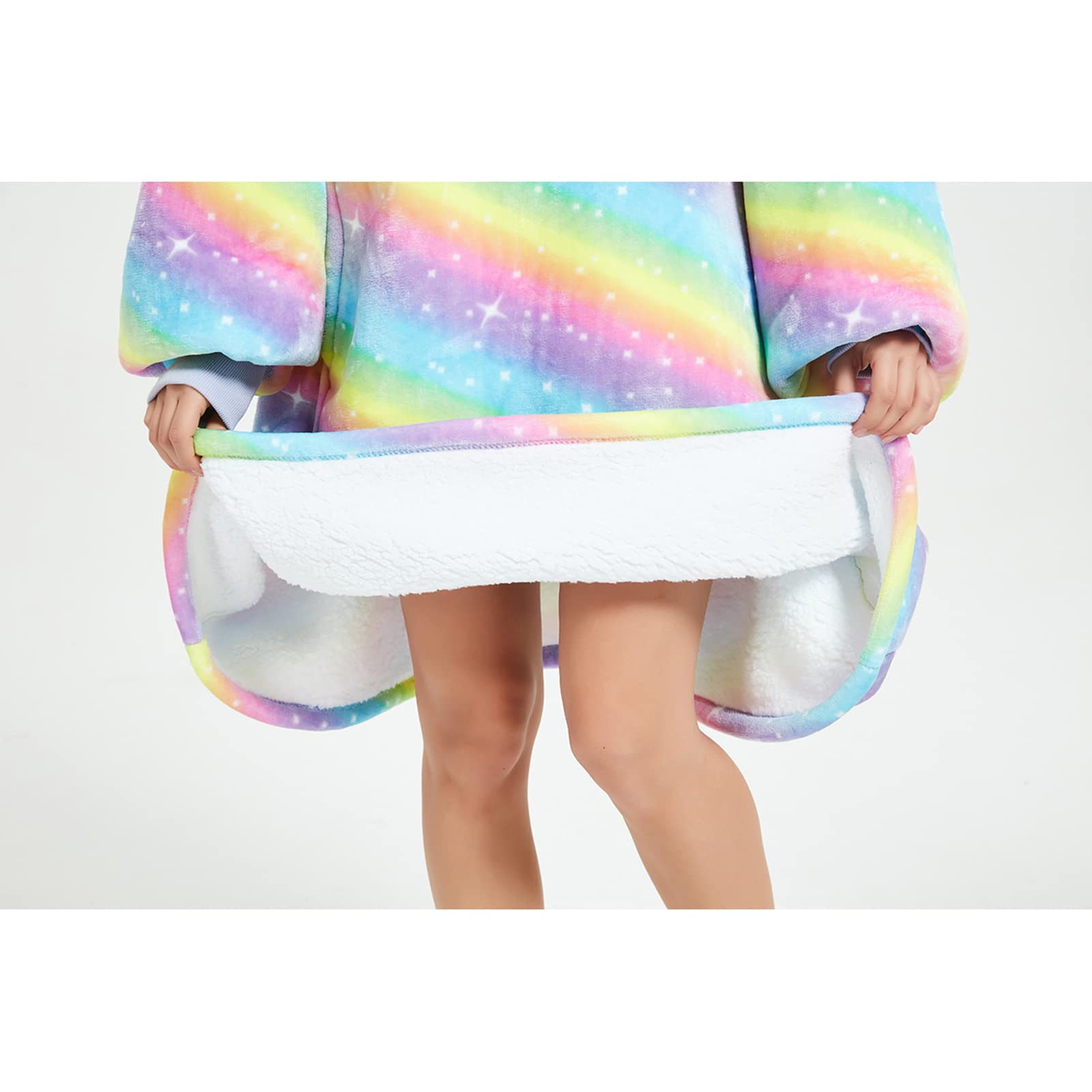 Felpa con Cappuccio Sherpa Oversize Pullover Sweatshirt, Felpa con Coperta Ultra Morbida Confortevole Blanket Hoodie per Adulti Uomo Donna
