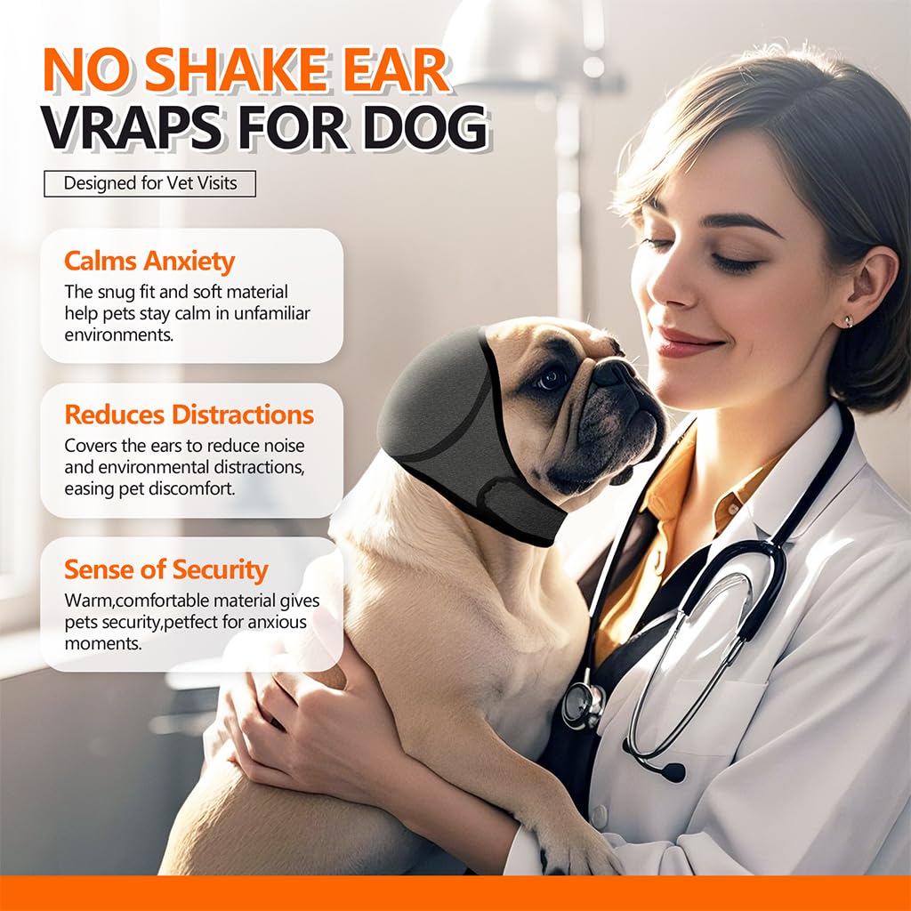 Qpets® Dog Ear Muffs for Noise Anxiety - Adjustable & Soft Ear Protectors with Chin Strap, Calming Headwear for Thunderstorms, Diwali Fireworks & Travel, Washable Ear Covers for Small Medium Large Dog 2