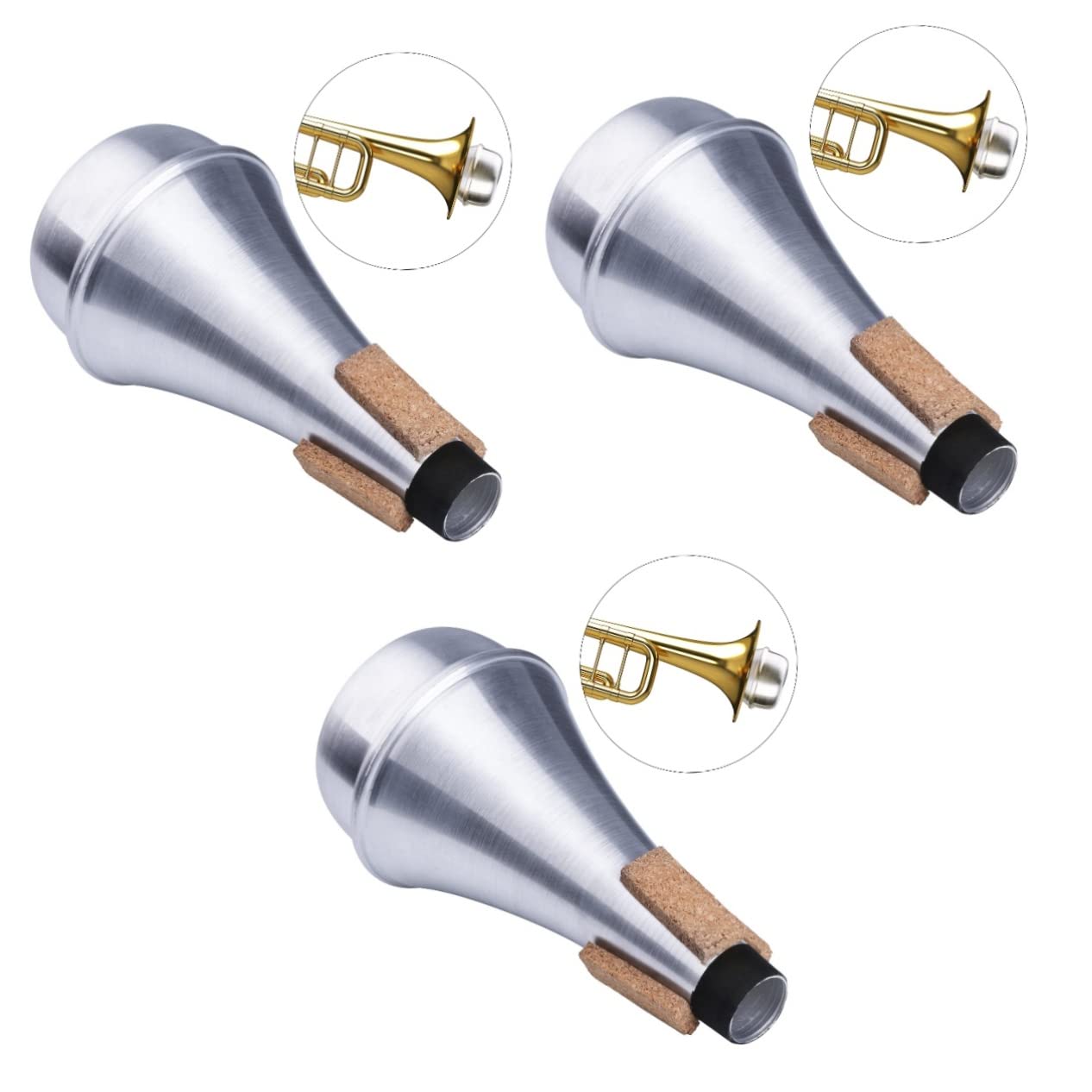 Toyvian 3pezzi Silenziatore Per Tromba Materiale Leggero Pratico e Compatibile Con La Maggior Delle Trombe Per Pratiche Silenziose Senza Disturbo Per Familiari e