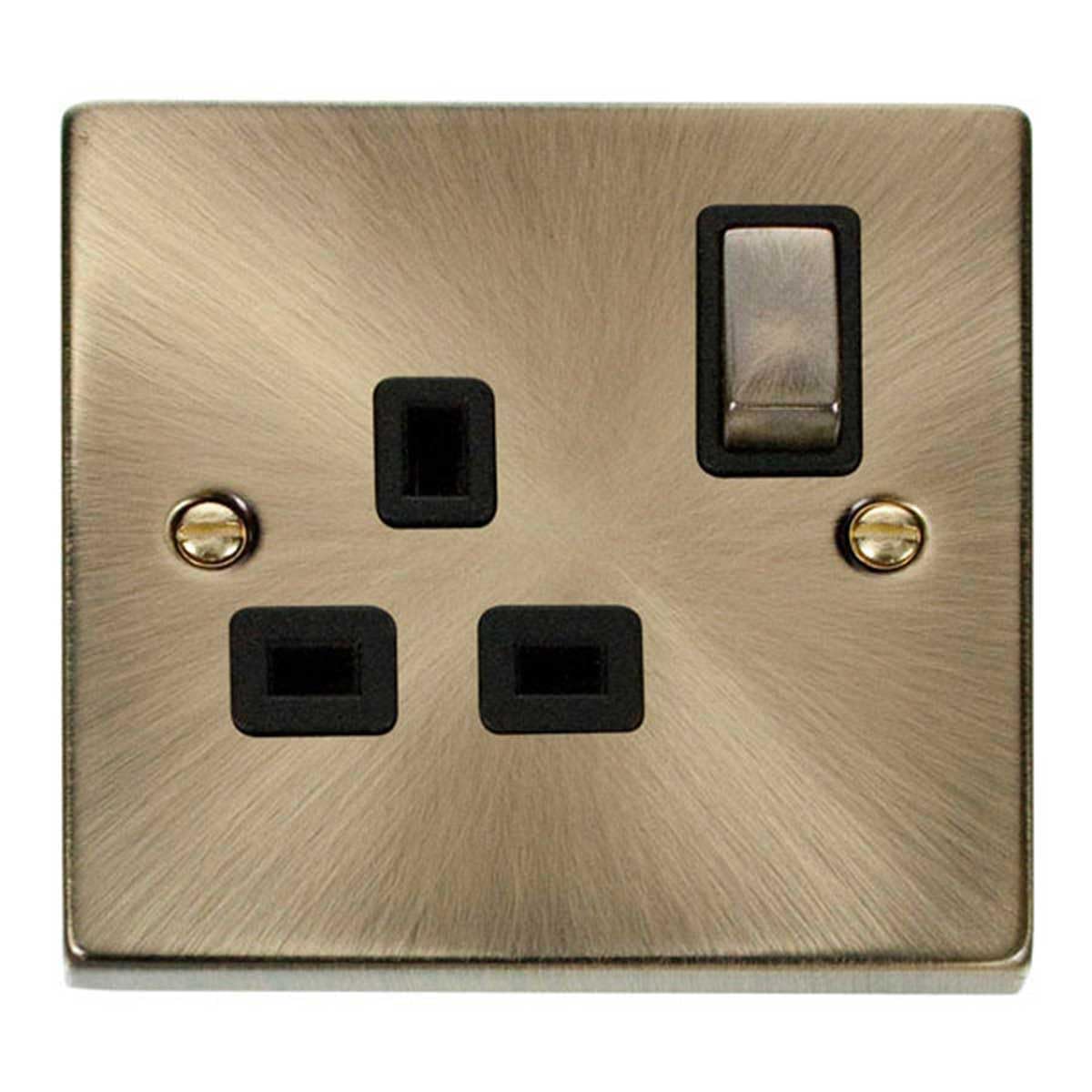Antique Brass 1 gang 13 amp Switched Socket