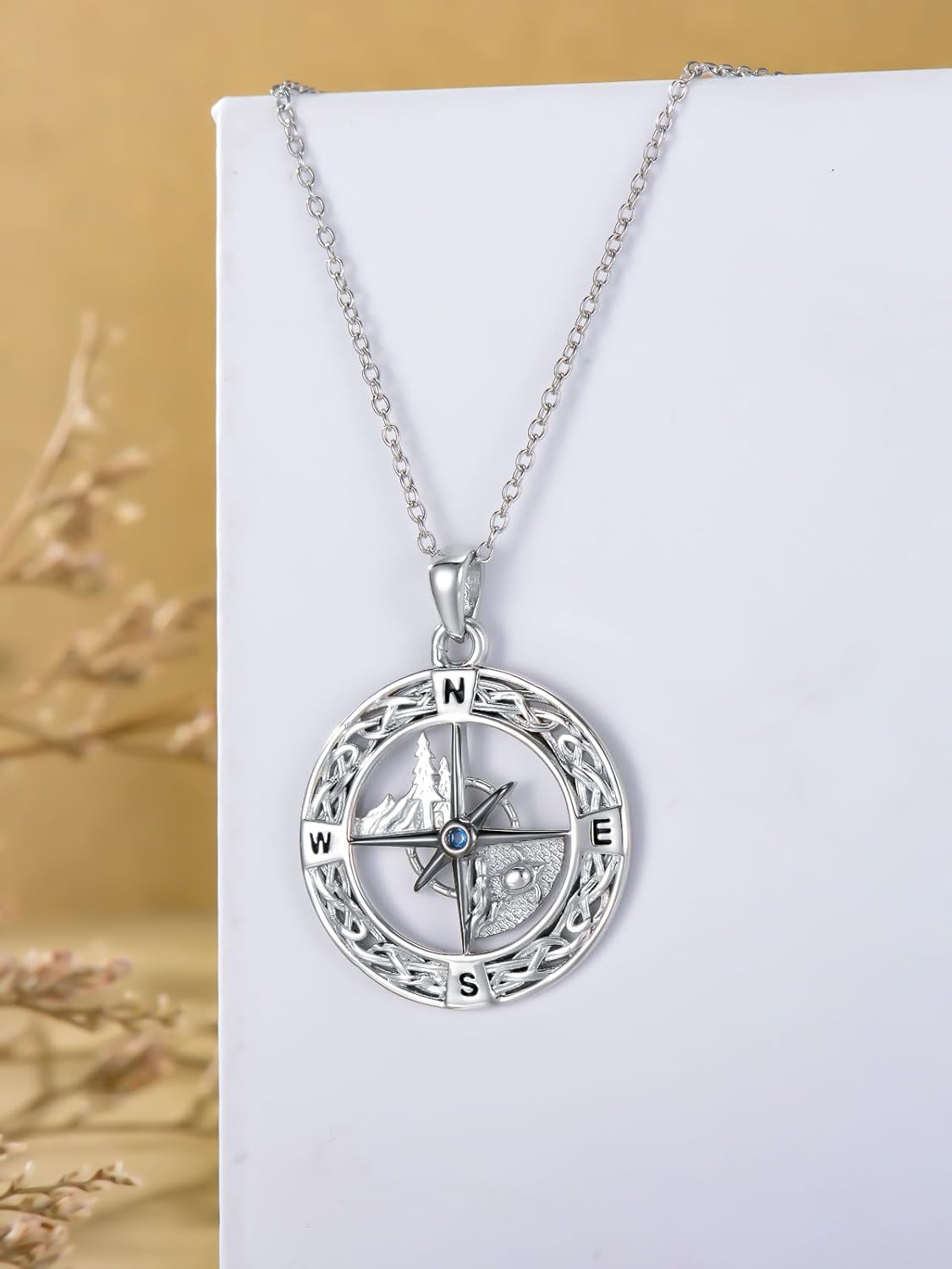 925 Sterling Silver Womens Graduation Necklace Compass/Musical Instruments/Grad Hat Pendant for Women Men Christmas Jewelry Gift - Image 2