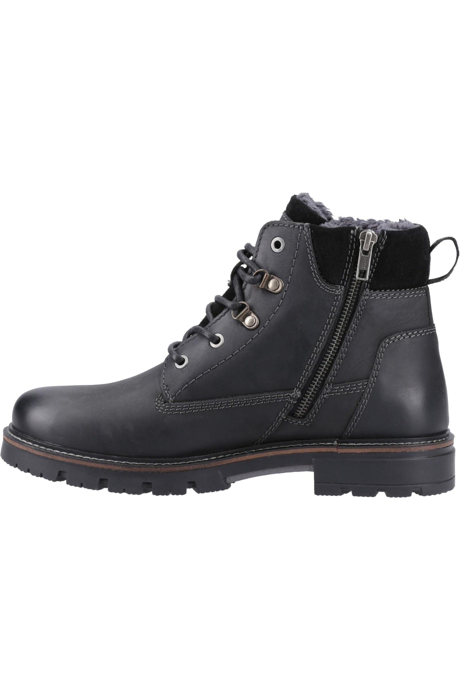 Hush Puppies Male Pier Shearling Lace Boot, Black, 7