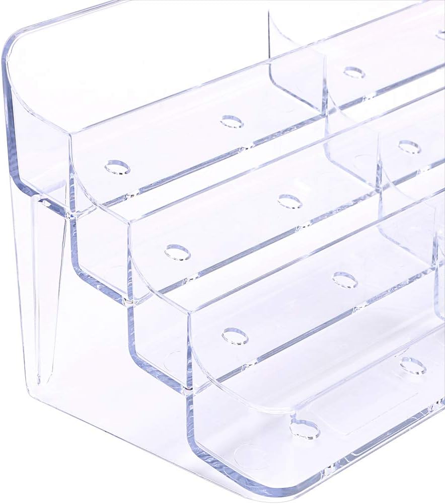 Hipiwe 2pcs 8 Pockets Acrylic Business Card Holder Stand Clear Desktop Countertop Acrylic Index Card Filling Display : Office Products