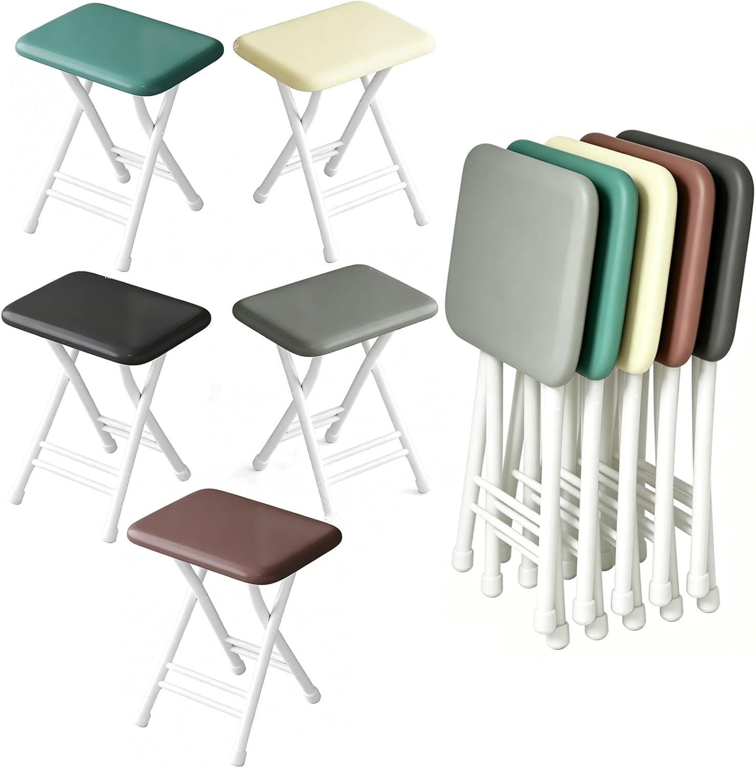 Folding Chair, Minimalist Home Chair, Portable Folding Stool, for Wedding, Banquets, Celebrations, Dinning, Office Kitchen Patio and Garden(Browns,Black Frame)
