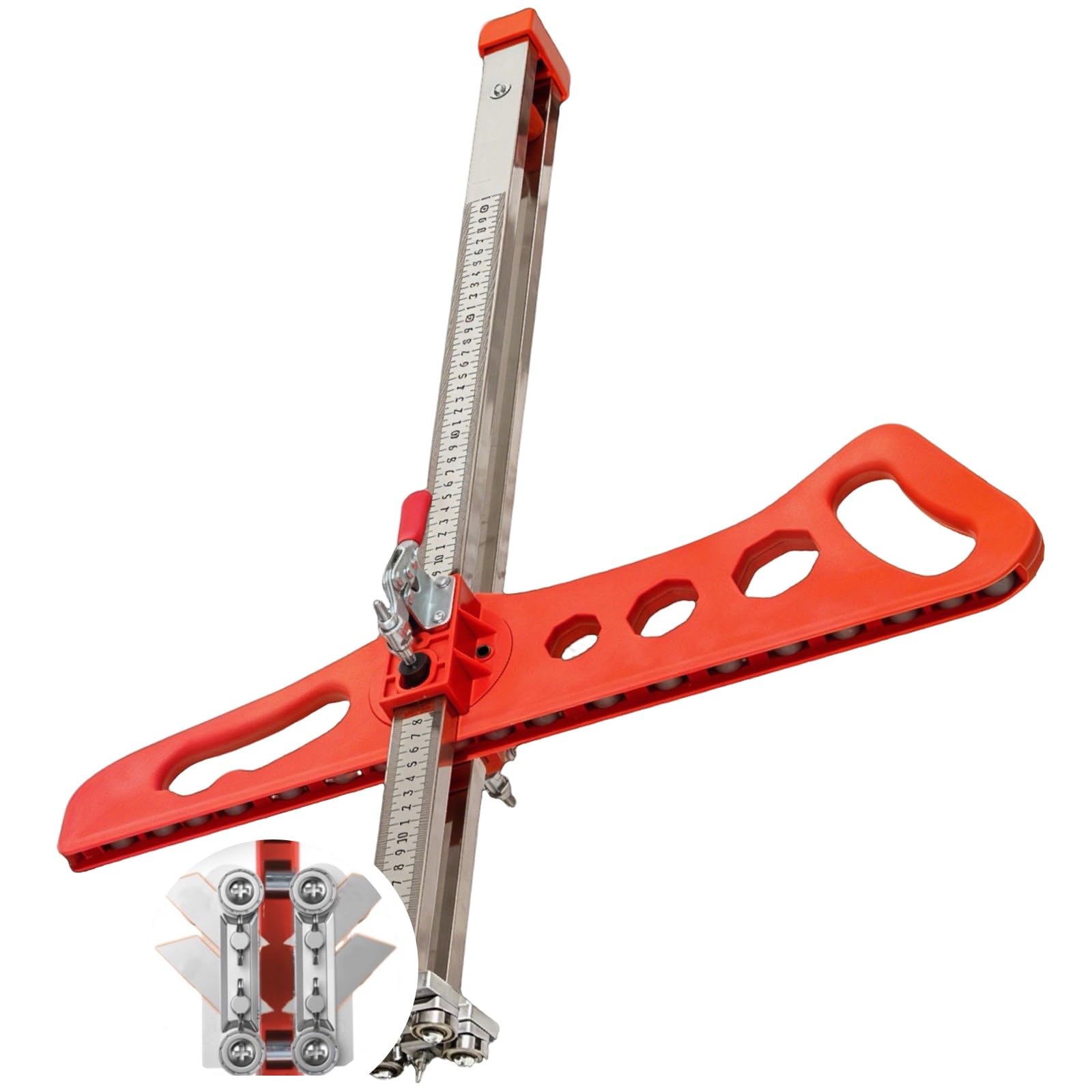 Taglierina Pieghevole per Cartongesso con Lama Bifacciale, Strumento di Taglio a Parete Secca,Doppio Posizionamento,Lunghezza di Taglio 1,5-61 Cm, Spessore 9-11 Mm
