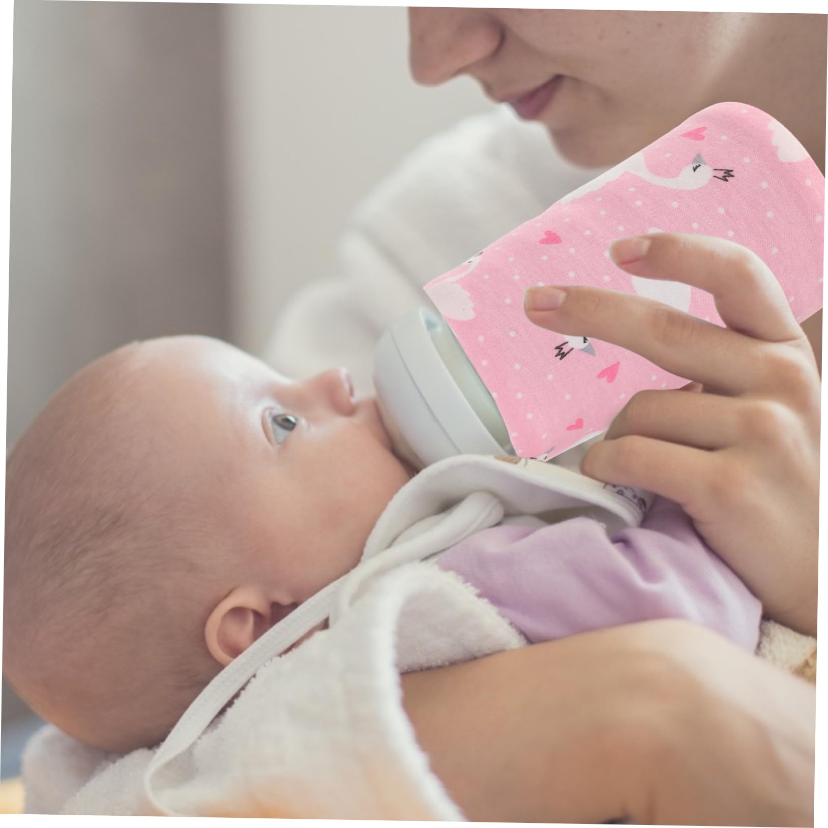 SUPVOX 3 Pezzi Copertura Isolante Scalda Biberon Tenere La Borsa Caldo Borsa Per Biberon Mantenere Caldo Il Latte Per Bottiglia Isolante Termico Rosa Cotone