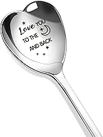 I Love You to the Moon and Back Heart Shaped Spoon - Personalized Stainless Steel Gift for Mom Dad Her Him Valentine's Mother's Day Birthday