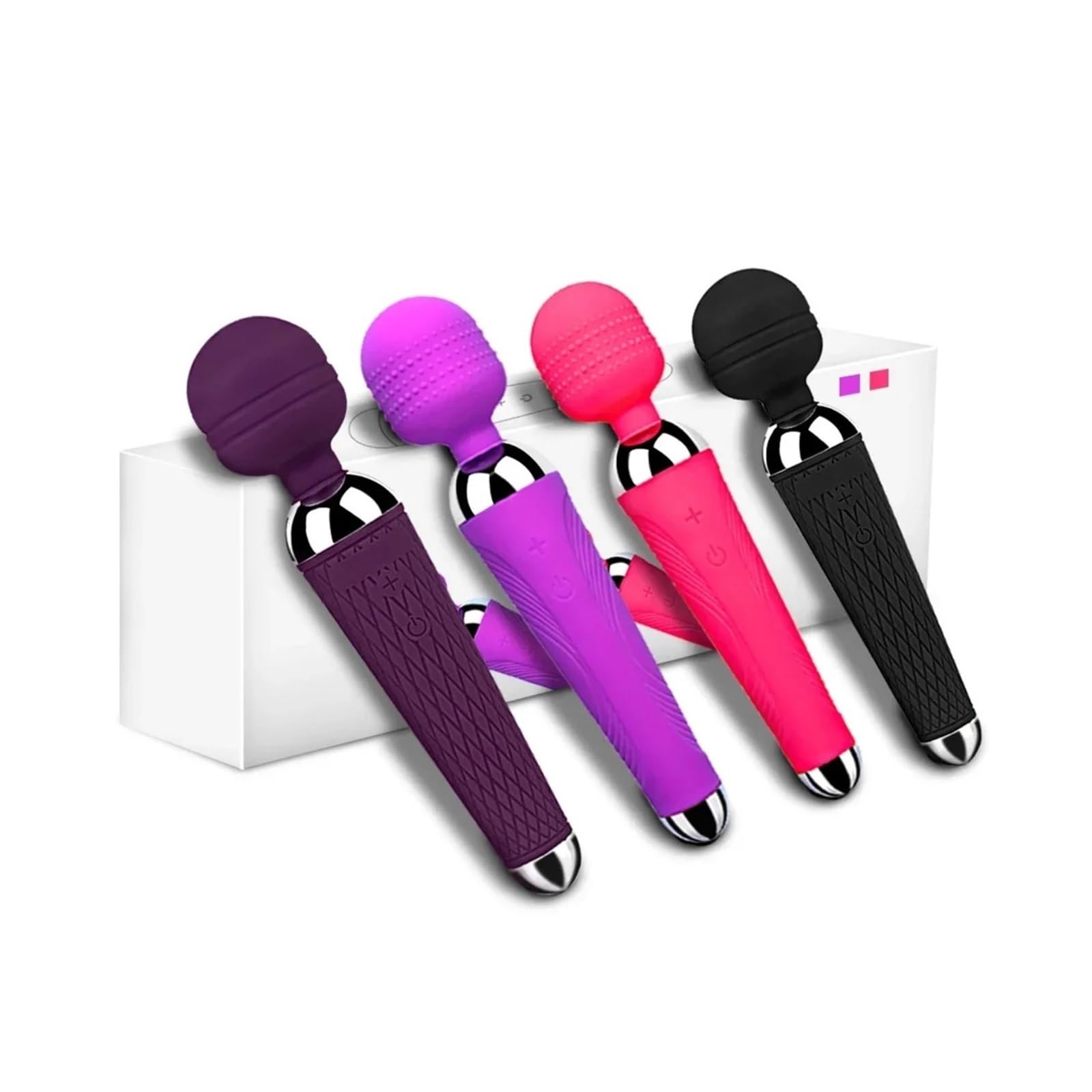Vibratore a bacchetta portatile for donna Design wireless Velocità regolabile Silicone morbido Ricaricabile tramite USB(AV002A-Black)