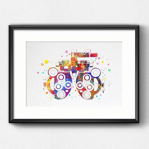 Miniatura 4 de Optometría sin marco 8X10 instrumento de refracción de visión impresión de arte de acuarela Optometrista Óptica Poster Eye Doctor Art Medical Art
