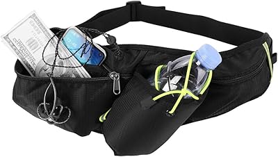 BPC Hiking Waist Bag Pack for Samsung Galaxy Note 20 S21 Ultra J7 J3 A71 A72 A21 A51, Black, Large