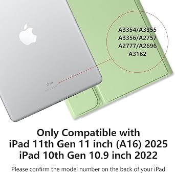 MMK for iPad A16 11th 10th Generation Case with Keyboard, Light Green