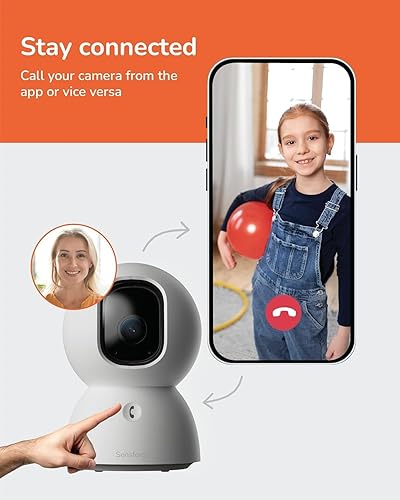 Miniatura 8 de Sensforge Cámara de seguridad domo panorámica blanca de 2.5K para interiores (paquete de 2), detección de IA humanos y mascotas, cobertura de 360,