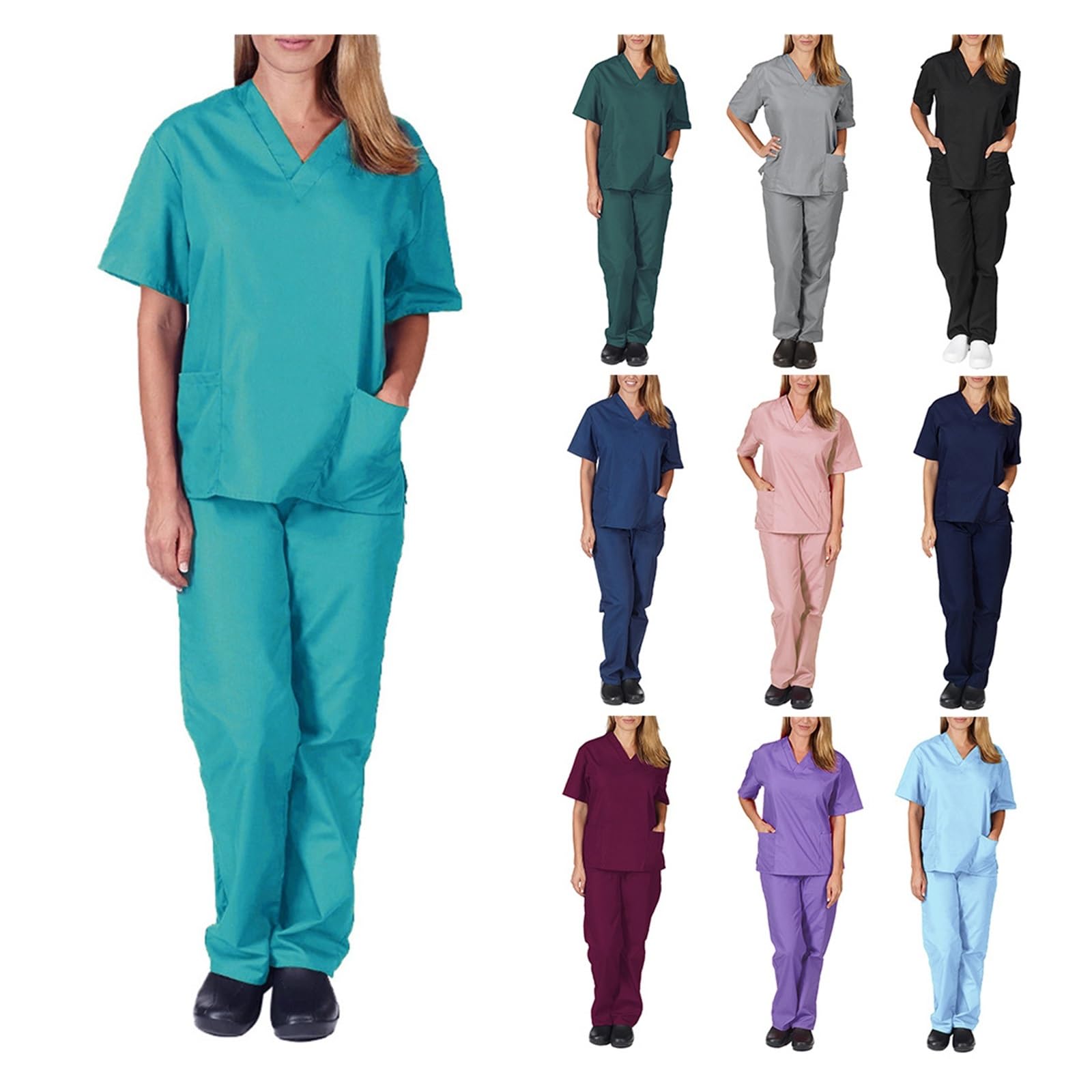 Krankenschwesteruniform Sommer Dünne Männliche Ärzte OP-Kittel Weibliche Krankenschwestern Arbeitskleidung Elastische Schnell trocknende Anzug(Color11,M)