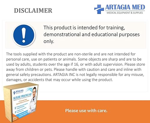 Miniatura 8 de Kit completo de práctica de sutura para entrenamiento de sutura incluye almohadilla de sutura de silicona grande con heridas precortadas y kit de