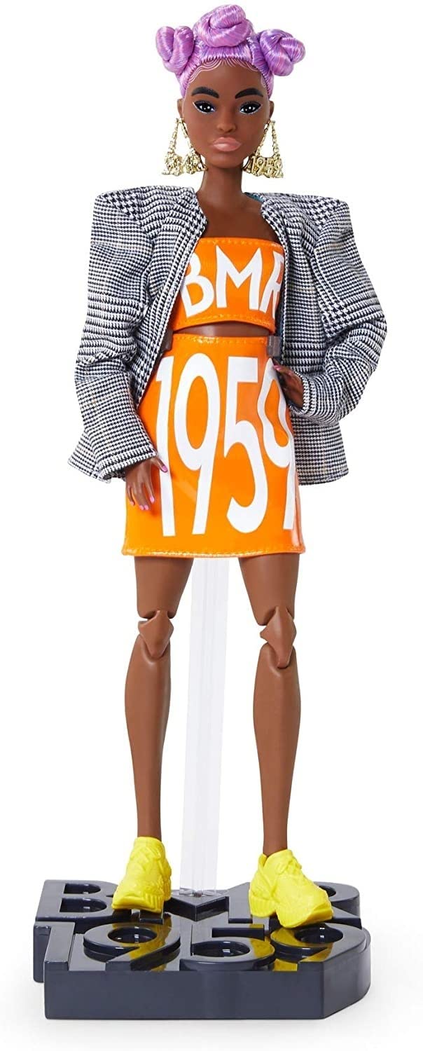 Barbie GNC46 BMR1959 (lilahaarig) Streetwear Karo-Blazer, Spielzeug ab 6 Jahren