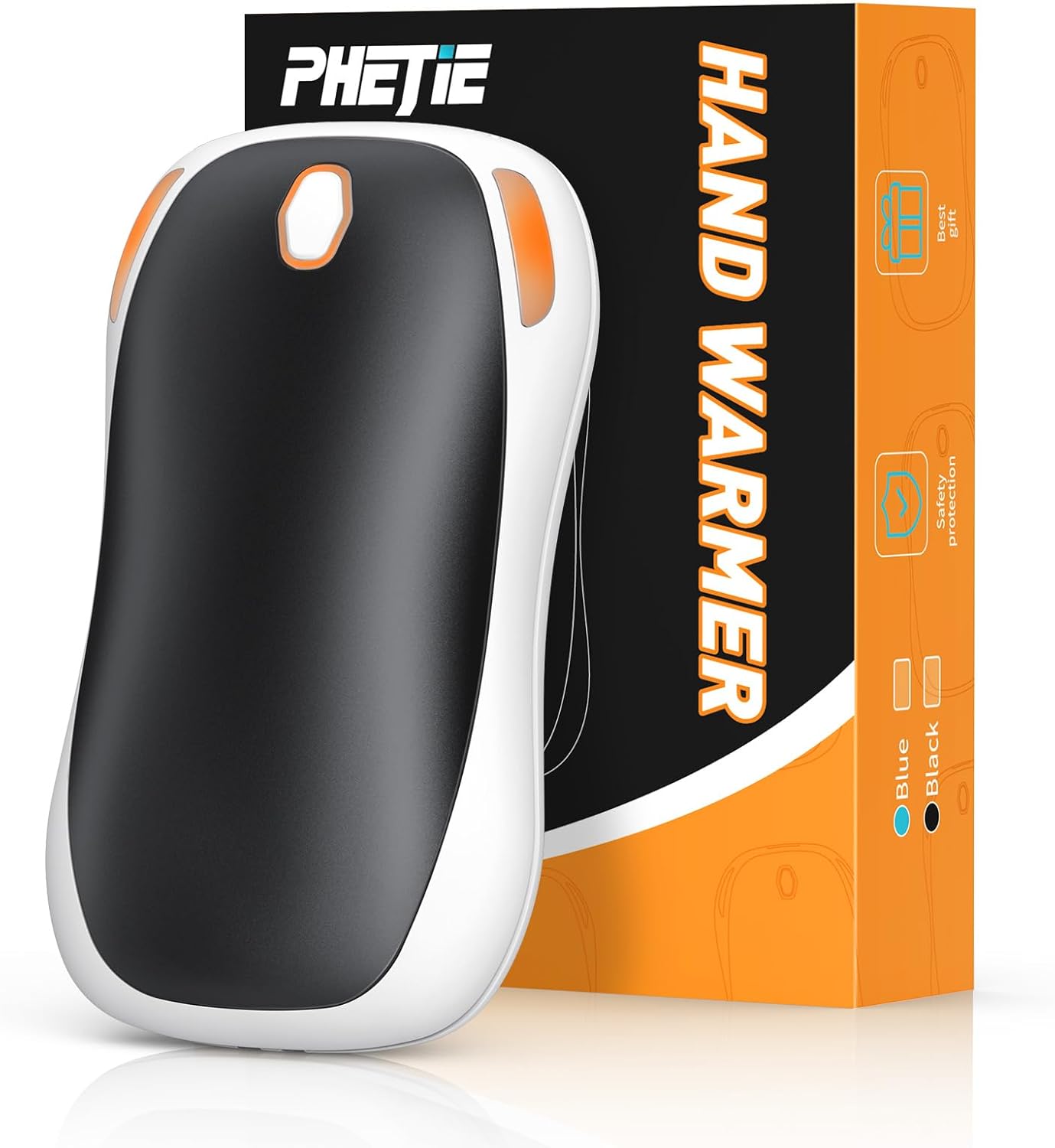 PHEJIE Hand Warmer Rechargeable, 3 Heat Levels Electric Reusable