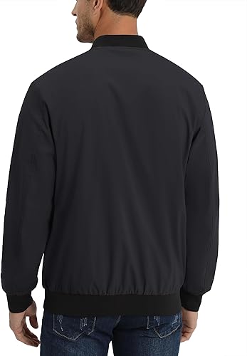 Miniatura 6 de MAGNIVIT Chaquetas ligeras con cremallera completa para hombre, chaqueta ligera Softshell resistente al viento, abrigo casual atlético rompevientos