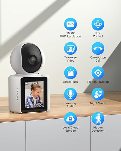 Miniatura 4 de TMEZON Paquete de 2 cámaras de audio de dos vías para perros con altavoz, dispositivos de videollamadas para abuelos, cámara de seguridad