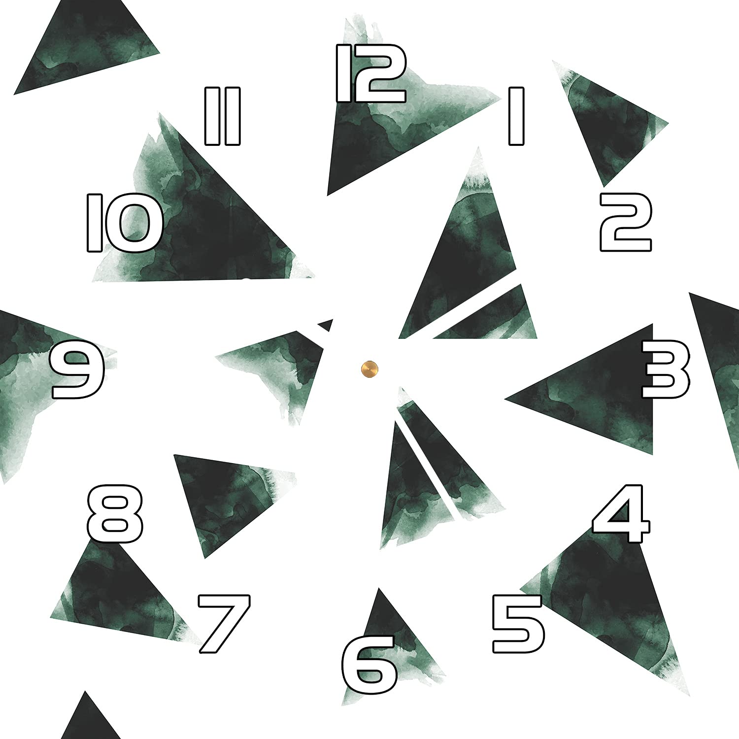 Horloge murale en verre lisible avec aiguilles blanches contrastées