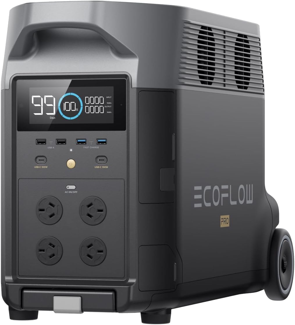 EF ECOFLOW DELTA Pro 3600Wh (300Ah) Home Battery, Expandable Portable…