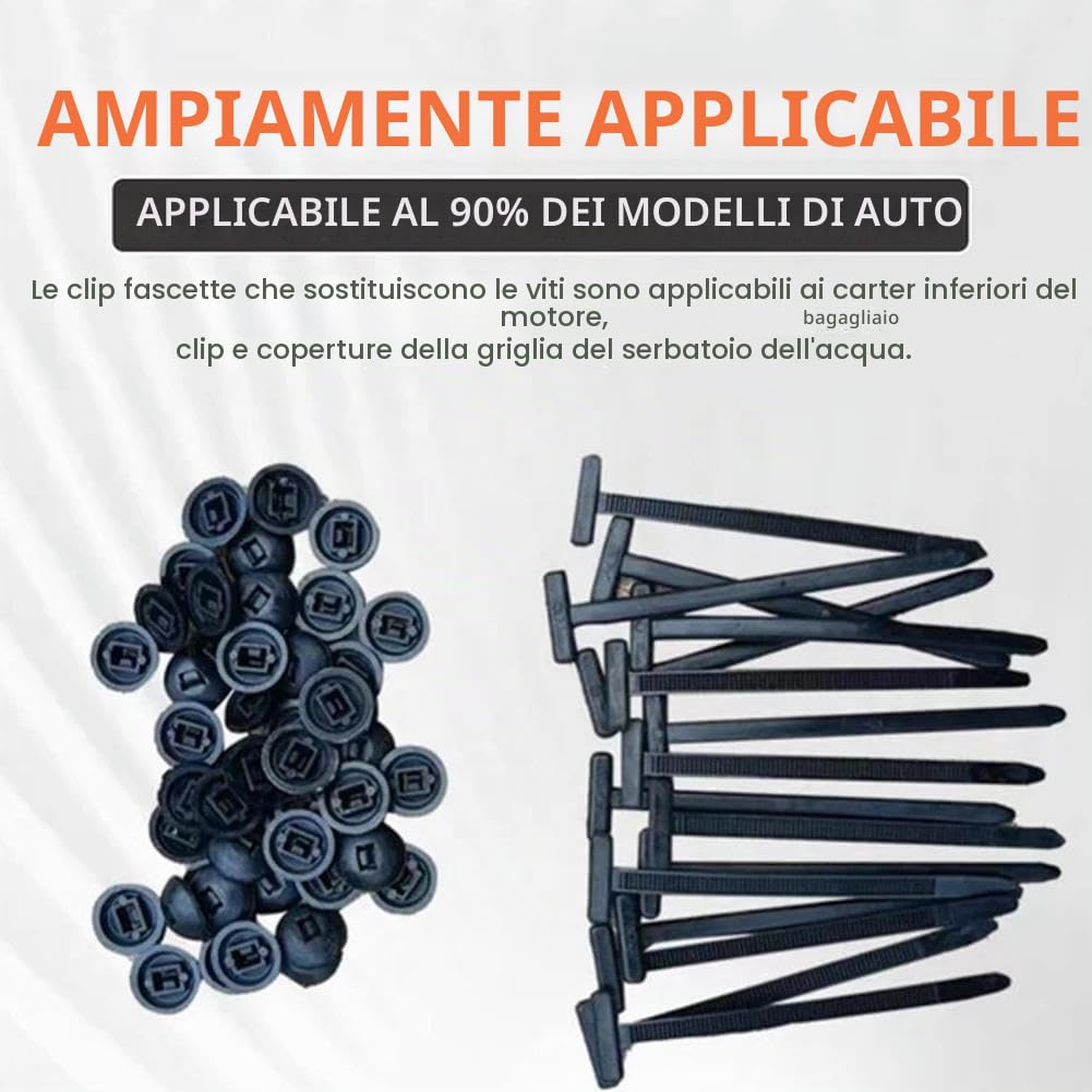 Fibbia universale per fascette stringicavo in nylon, resistente, autobloccante, con perno e bottone, nuova fibbia multifunzionale per fascette stringicavo, nere resistenti ai ragg (200 Pcs)