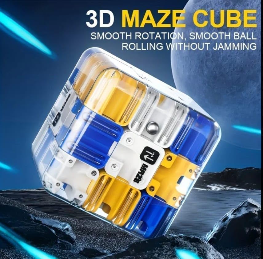 Image of 3D Maze Cube Ball Puzzle Game for Kids & Adults | Labyrinth Brain Teaser Toy for Logical Thinking, Focus & Hand-Eye Coordination | Handheld Educational & Stress Relief Toy
