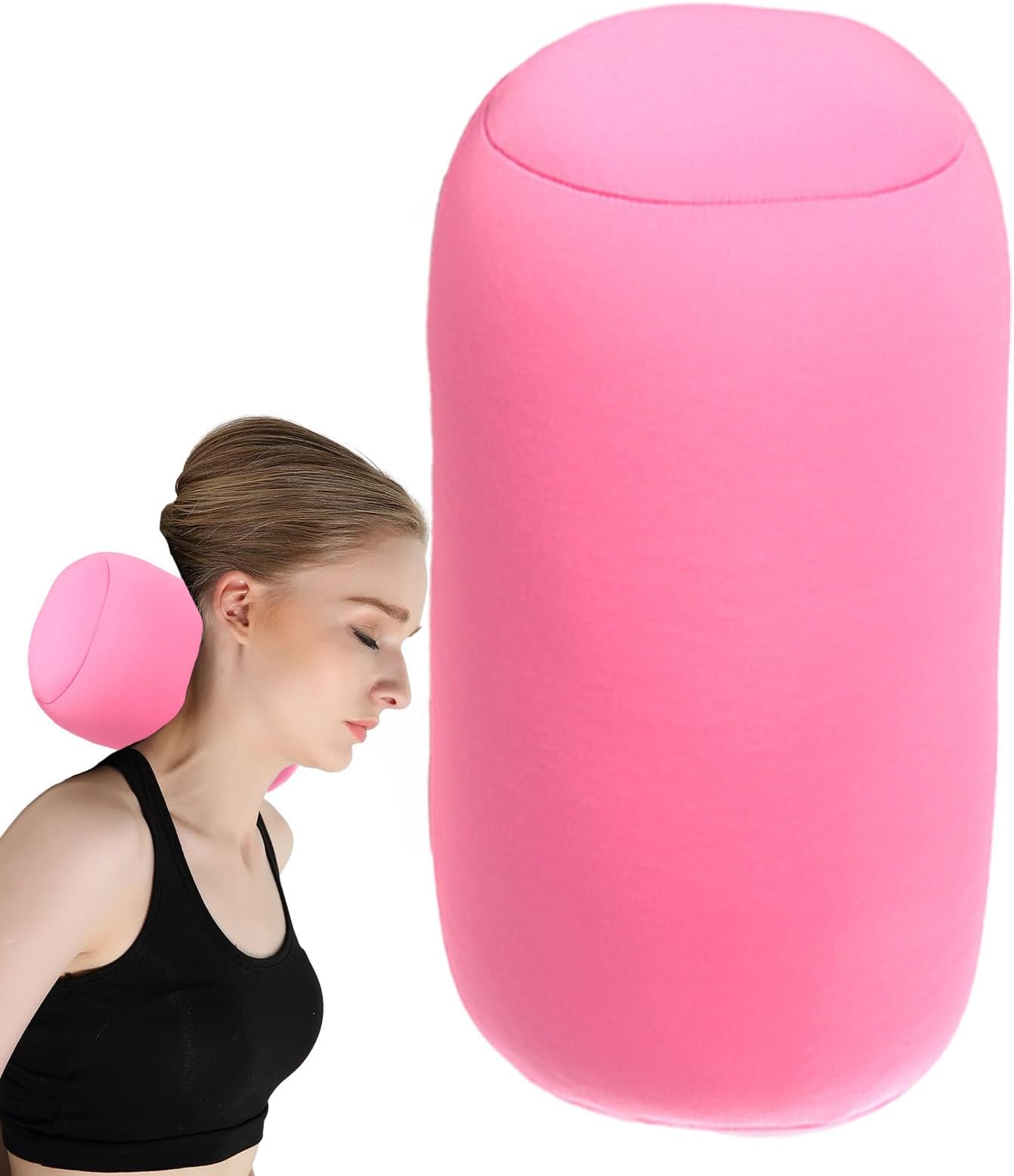 Microbead Neck Roll Pillow | Tube Microbead Pillow for Neck Support | Soft Support Back Cushion for Bedrooms Living Rooms