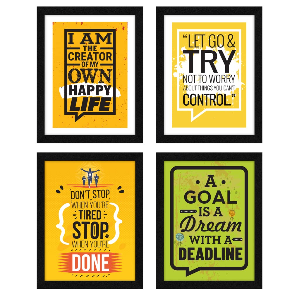 ArtX Paper Big Motivational Quote Wall Frame Art Painting, Multicolor, Inspirational, 10X13 in each, 20X26 inches combined, Set of 4 (AXF00128-MOT) (B0B18QHTV2) Amazon Price History, Amazon Price Tracker