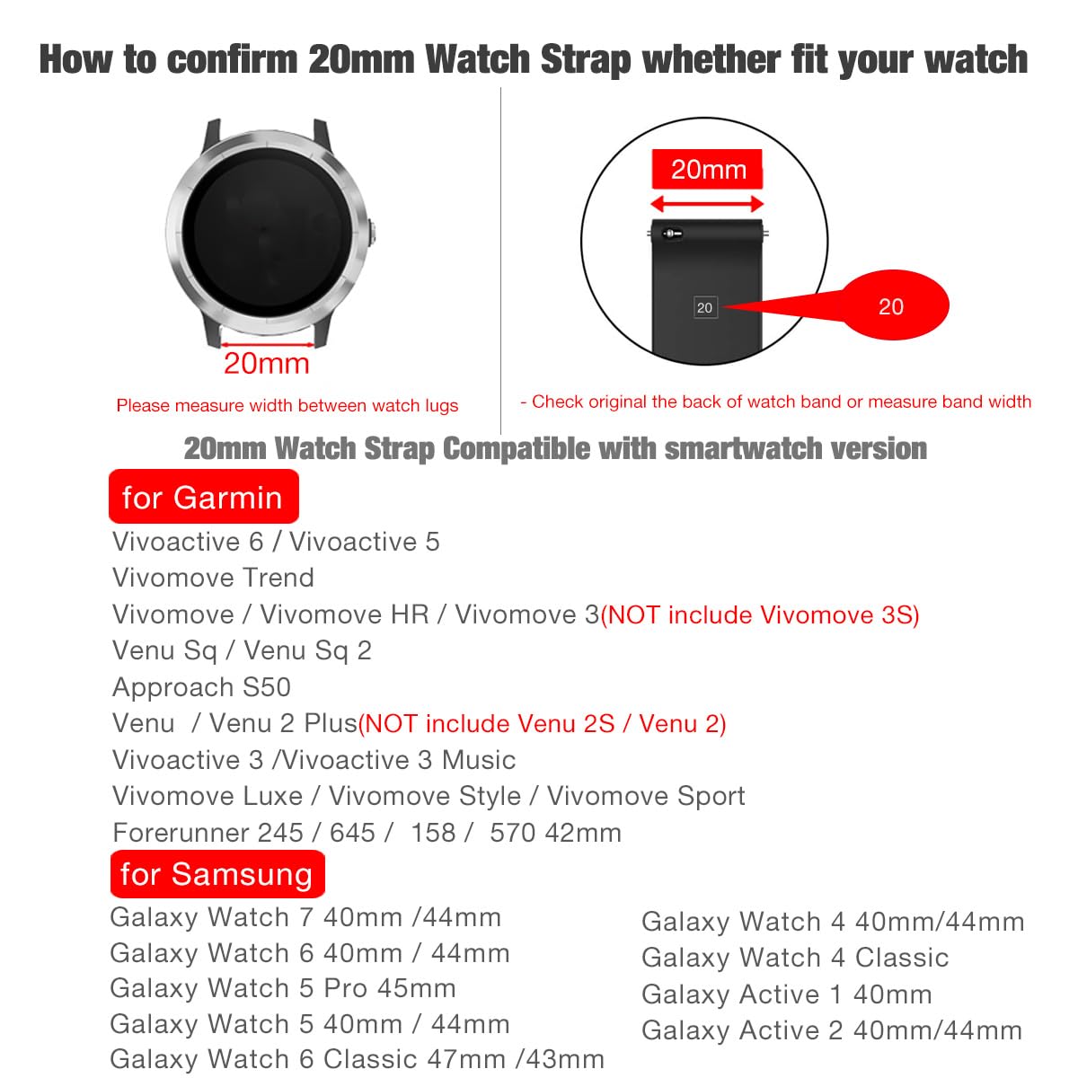 YOOSIDE Pleciony pasek do zegarka Garmin Venu 2 Plus, Venu Sq, Vivoactive 5, 20 mm, Vivomove 3, Forerunner 158, elastyczny, miękki, nylonowy, na nadgarstek, z regulowanym zapięciem, 20mm, Nylon, Bez