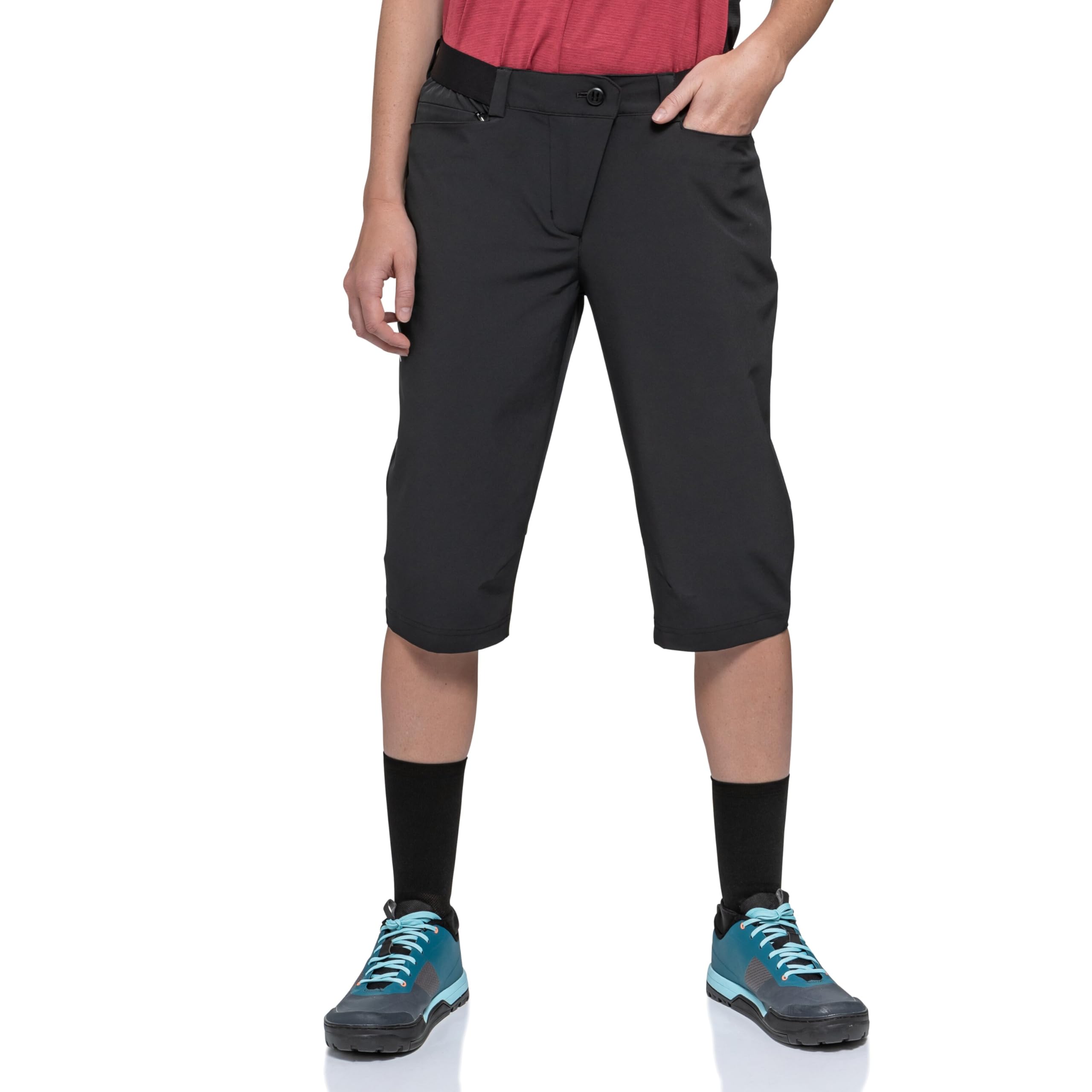 Schöffel Damen Capri Pants Style Keitele WMS, schnell trocknende Radhose mit 4-Wege-Stretch, Dreiviertel Hose mit radspezifischer Passform und elastischem Bund