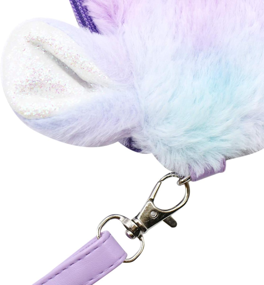 BOLLEY JOSS Kids Crossbody Purse Girls Rainbow Unicorn Soft Plush Handbag Envelope Tie Dye Bag Adjustable Shoulder Strap - Image 4