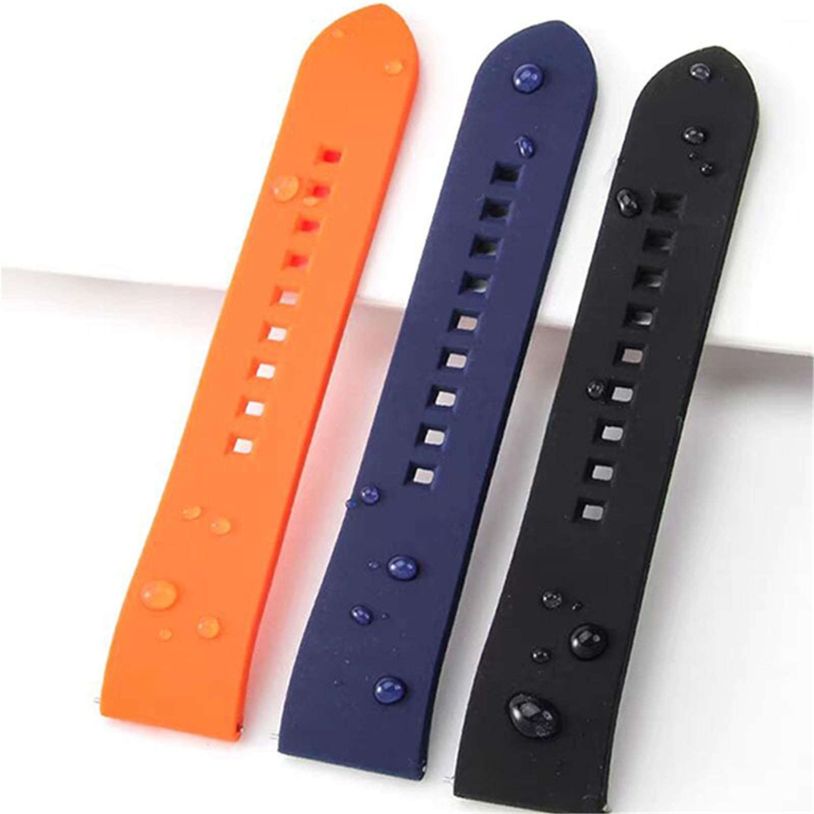Cinturini for orologi in silicone morbido a sgancio rapido in gomma di ricambio for donne e uomini, 20 mm, 22 mm, 24 mm