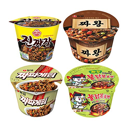 Korean Popular Jjajangmyeon Cup Ramen 4 kinds / Spicy noodles challenge / Chajang Noodle / Chapagetti / Jin Jjajang / Korean food / Korean ramen / K-food (overseas direct shipment)