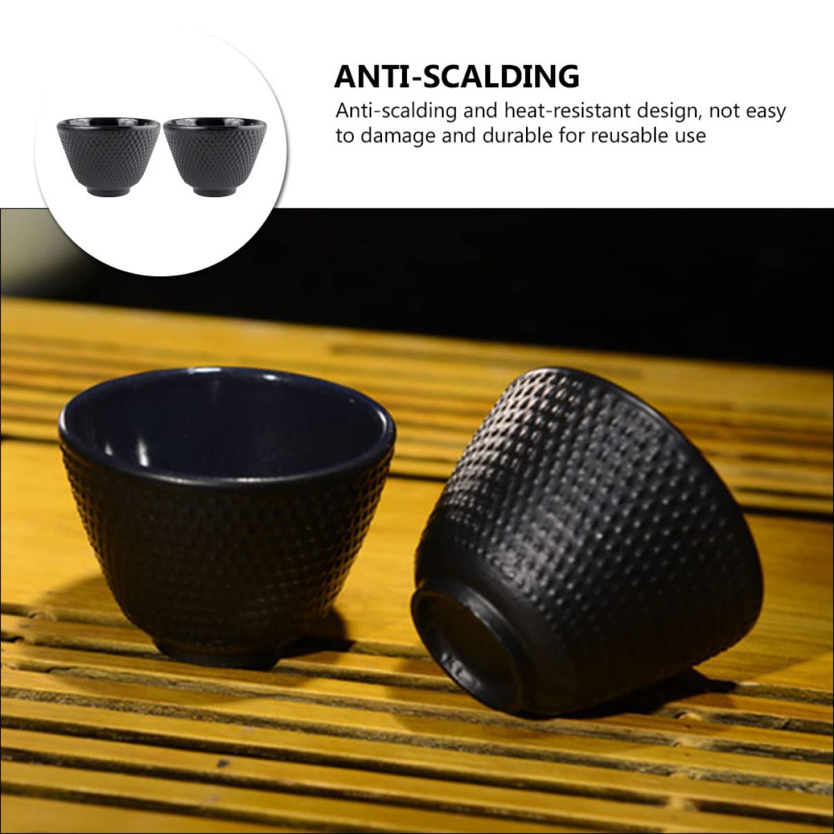 BESTonZON 4 pezzi tè giapponese tazza da tè giapponese tazza da tè in ghisa tè nero