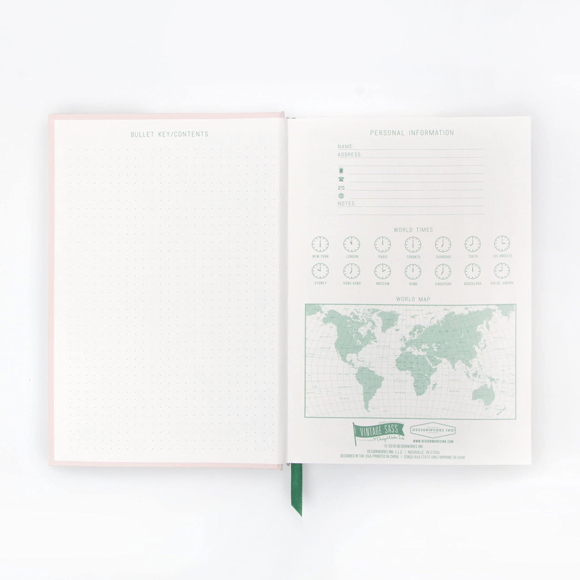 Taccuino Con Copertina Morbida E Pagine Rigate - 240 Pagine, Con Segnalibro E Mappa