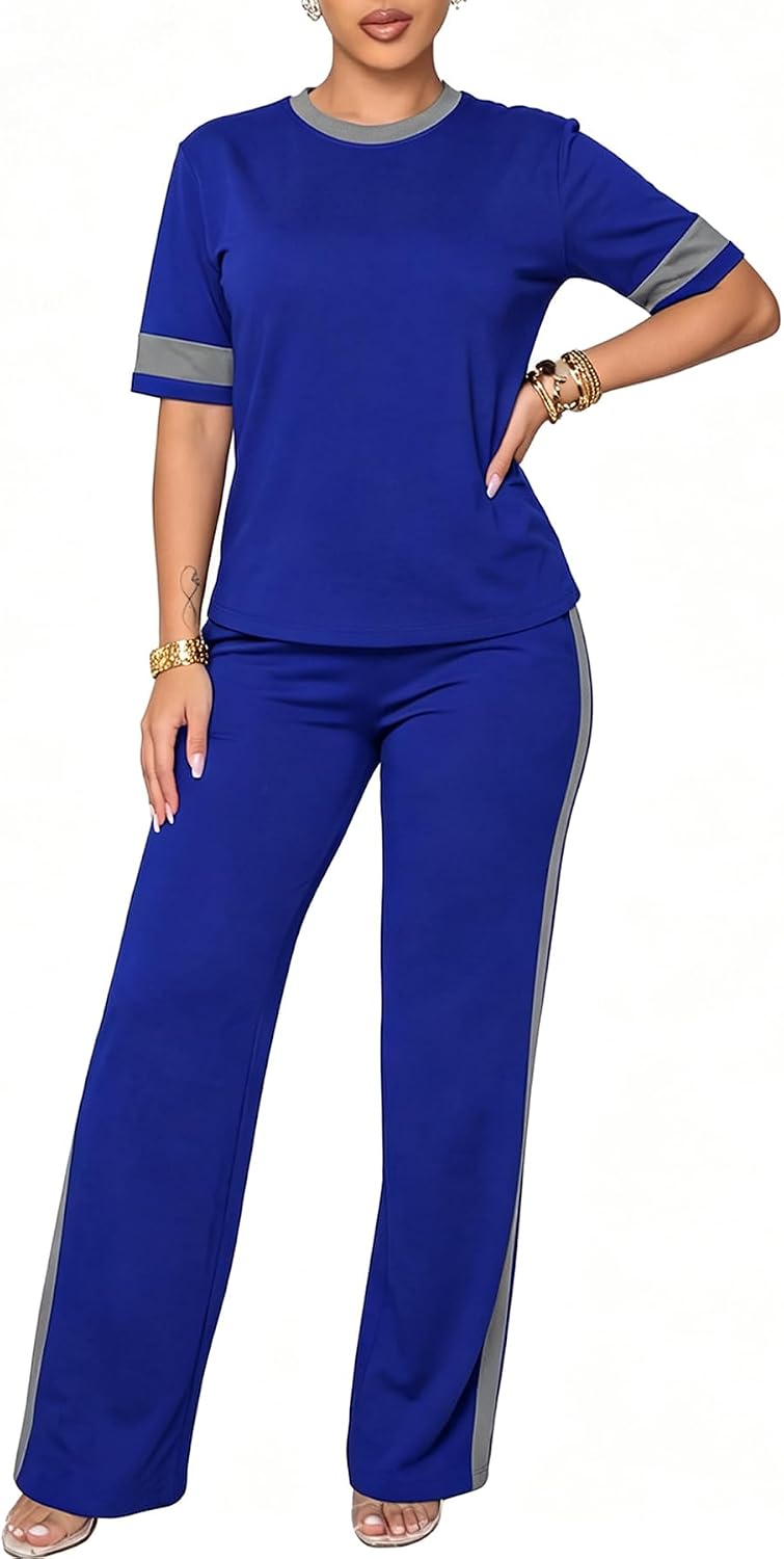 HBQ Two Piece Lounge Sets for Women Summer Striped Outfits